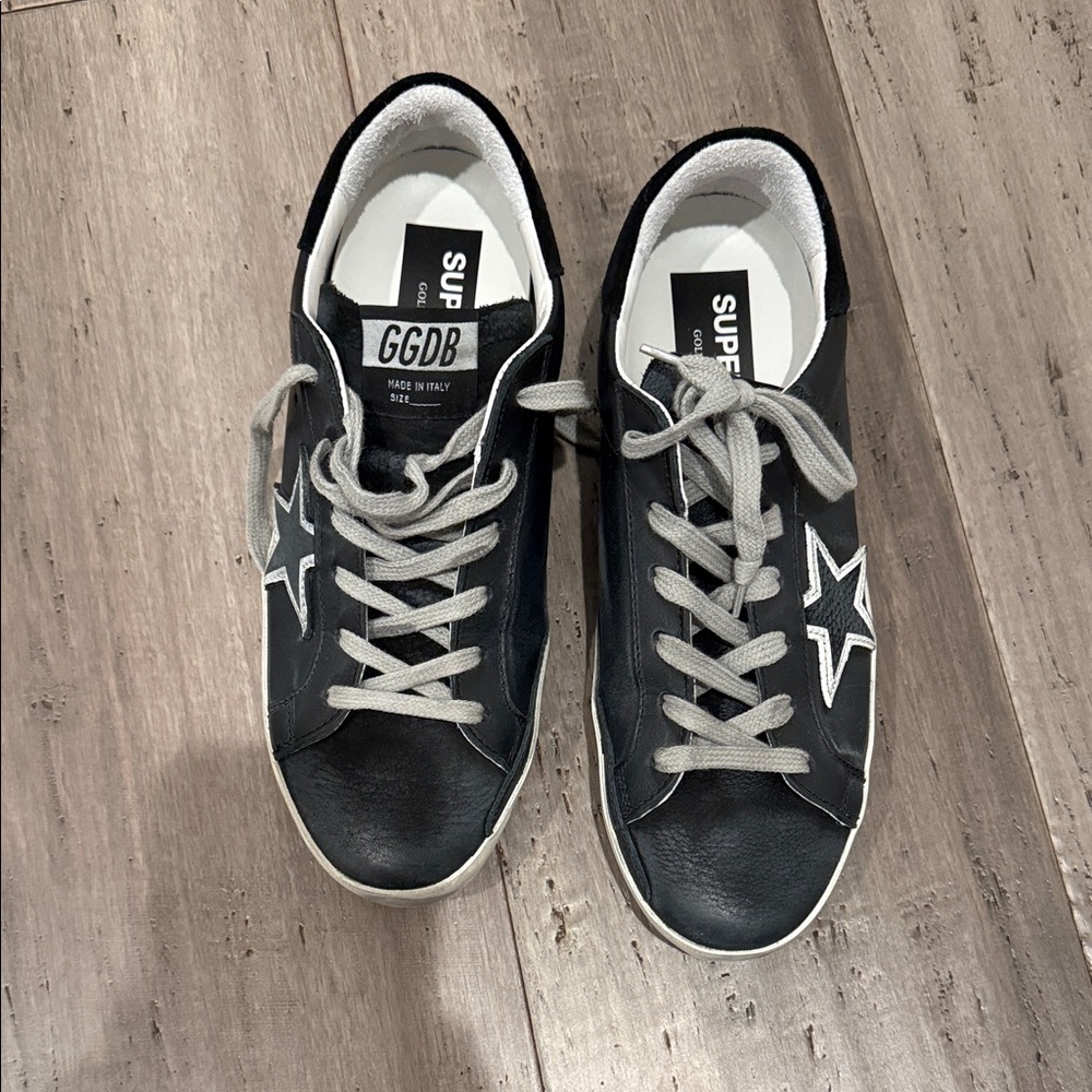 Black and White Golden Goose Sneakers - Picture 3 of 7